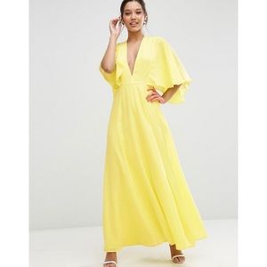 NWT ASOS cape deep v maxi long dress